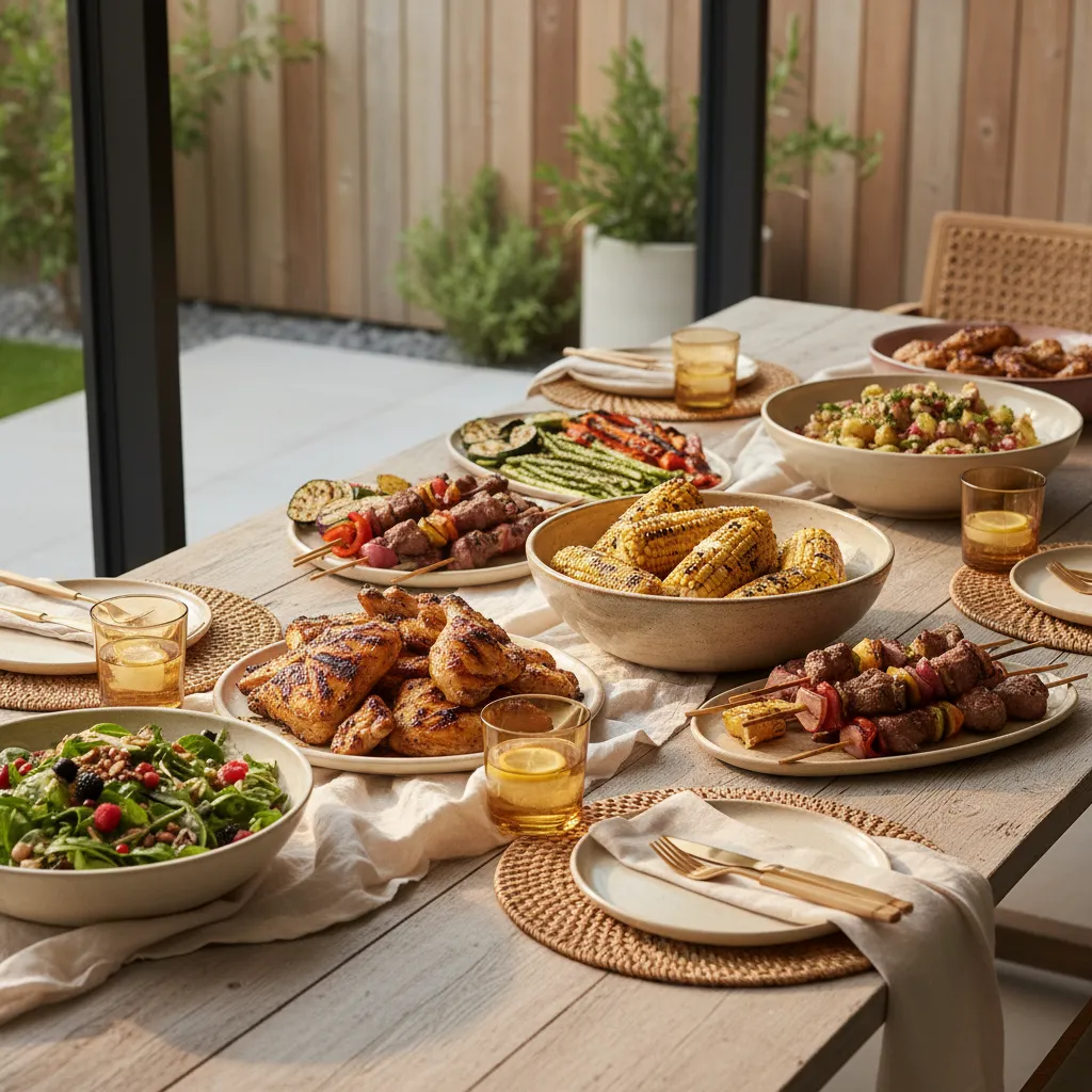 Grillbuffet fra catering på Skreia