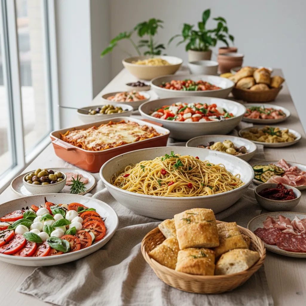 Italiensk buffet fra catering i Fetsund