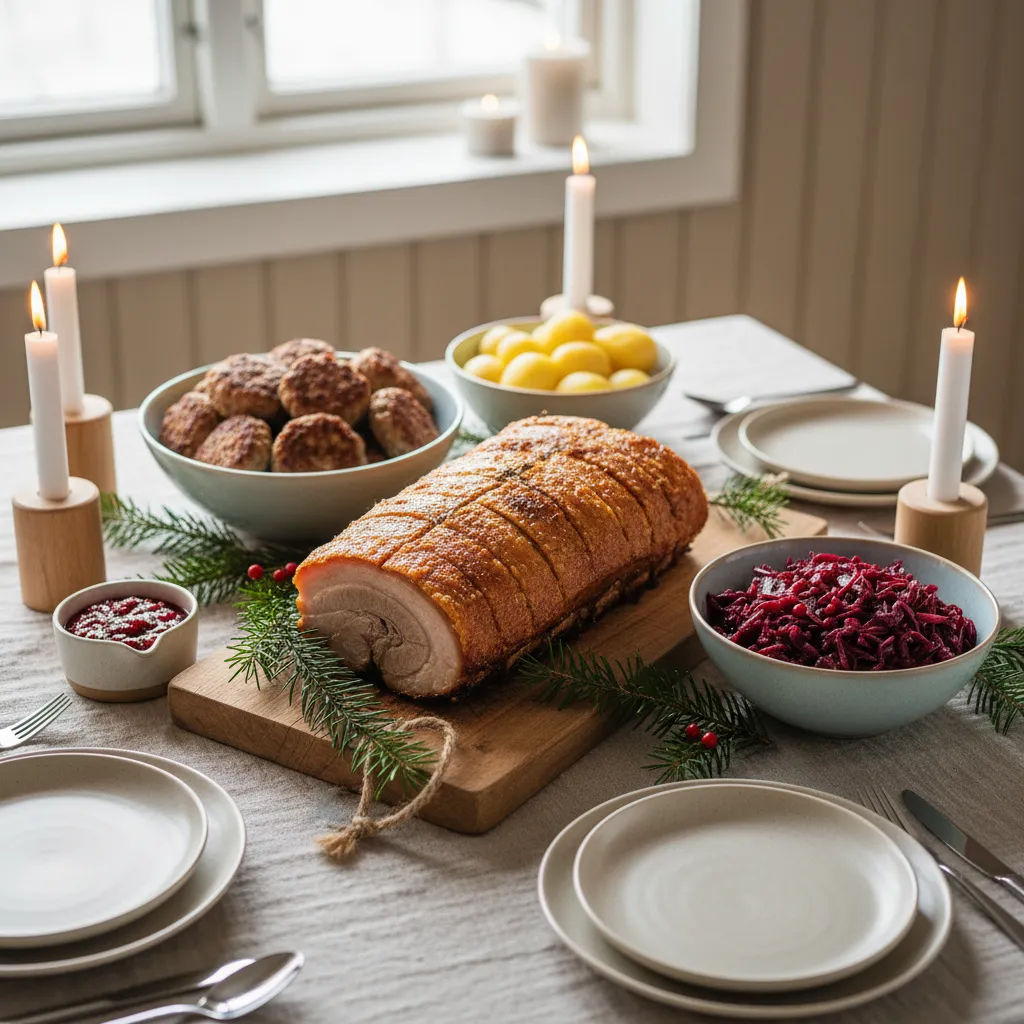 Julebord fra catering på Birkeland