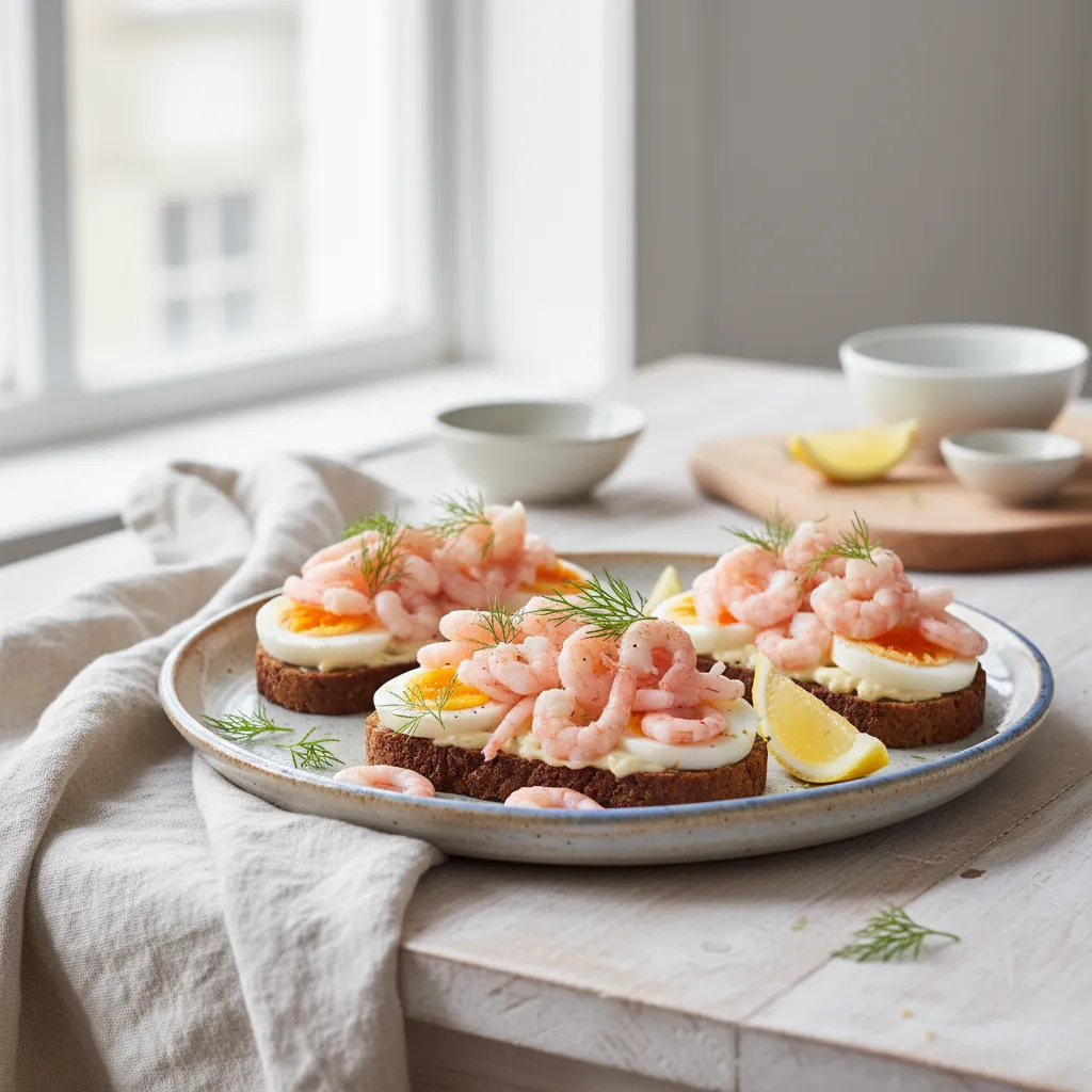 Rekesmørbrød fra catering i Hokksund