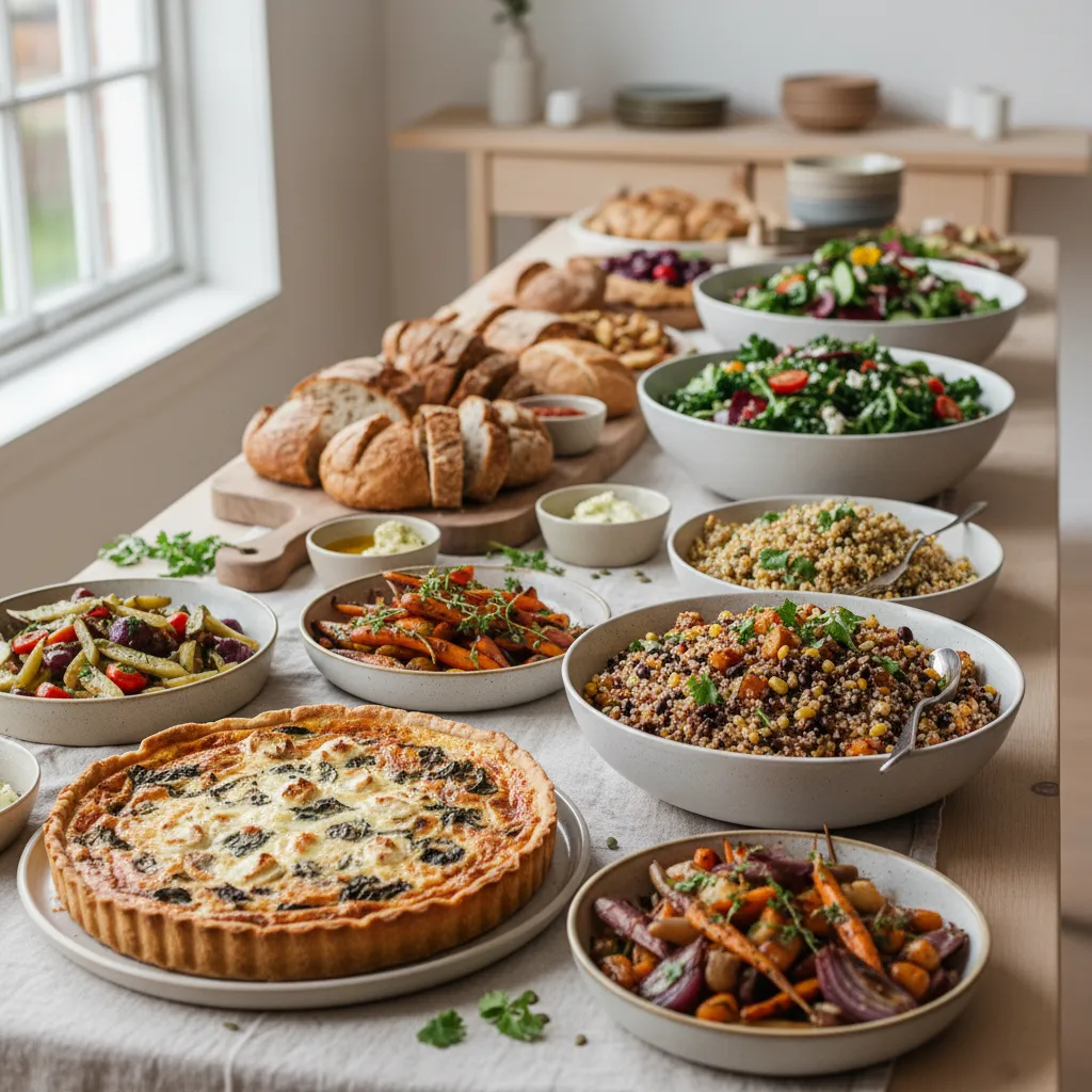Buffet fra catering på Birkeland